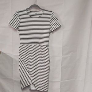 Zara asymmetrical black and white body con